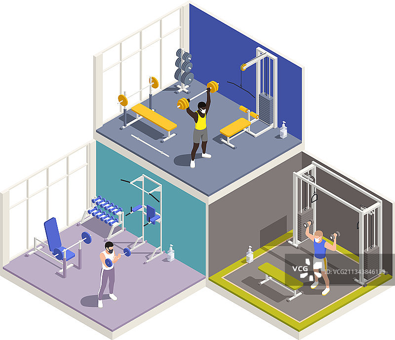 健身锻炼2.5D设施图片素材