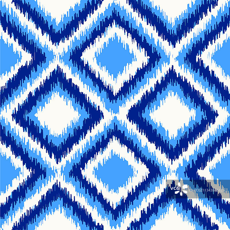 乌兹别克ikat丝绸面料图案靛蓝色白色图片素材