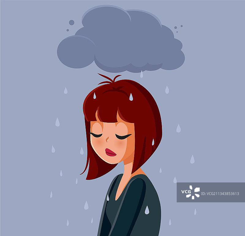 感到沮丧的悲伤焦虑的女人图片素材