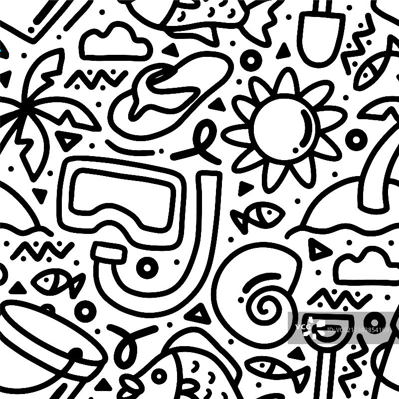 海洋假日手绘涂鸦合集图片素材