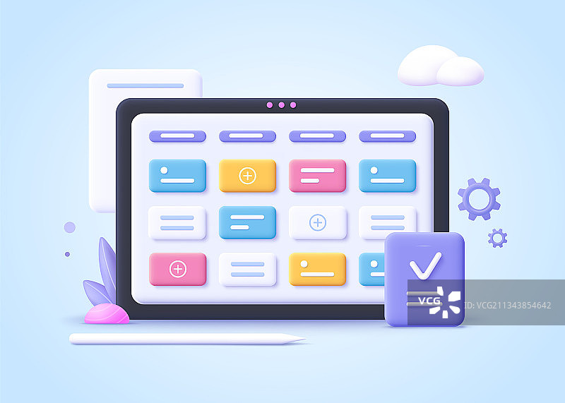 看板敏捷项目管理概念图片素材