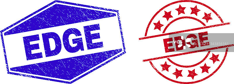 圆形六边形边缘纹理印章图片素材