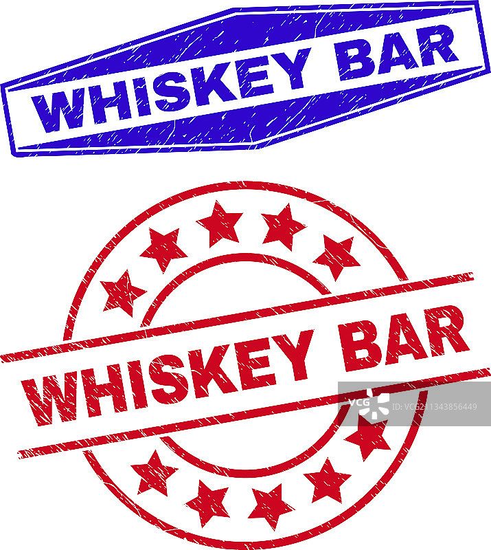圆形和六边形中的威士忌酒吧复古徽章图片素材