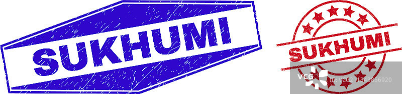 圆形和六边形橡胶徽章图片素材