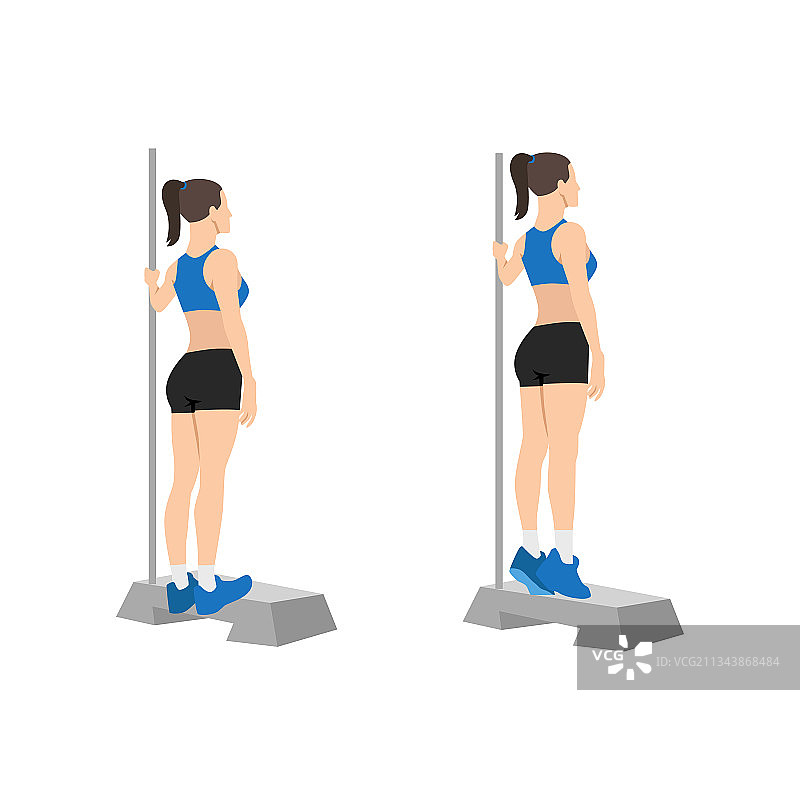 女人做自重提踵运动图片素材