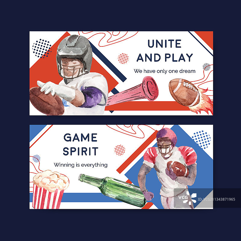 具有超级碗运动概念的banner模板图片素材