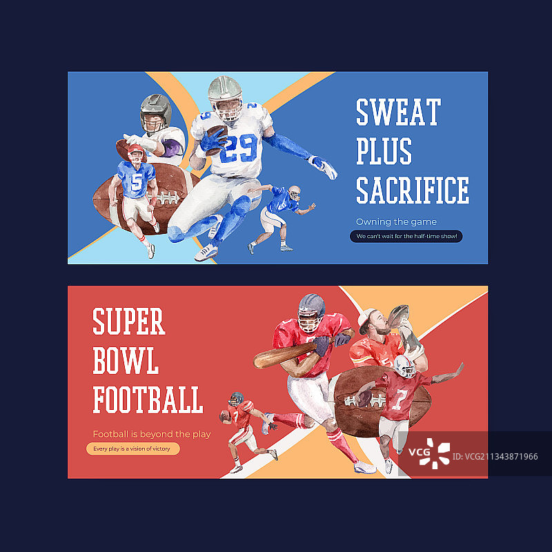 具有超级碗运动概念的banner模板图片素材