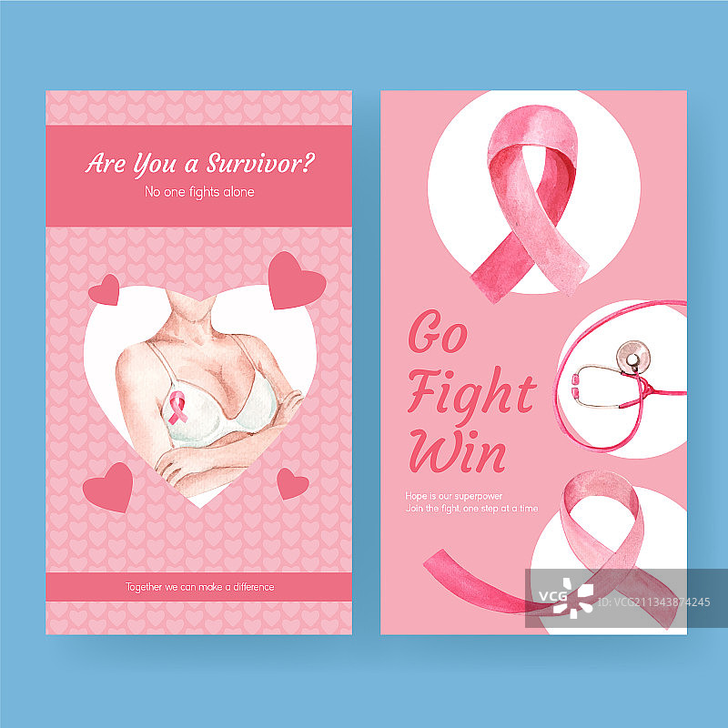 具有世界癌症日概念的Instagram模板图片素材