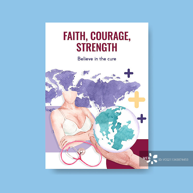 世界癌症日概念海报模板图片素材