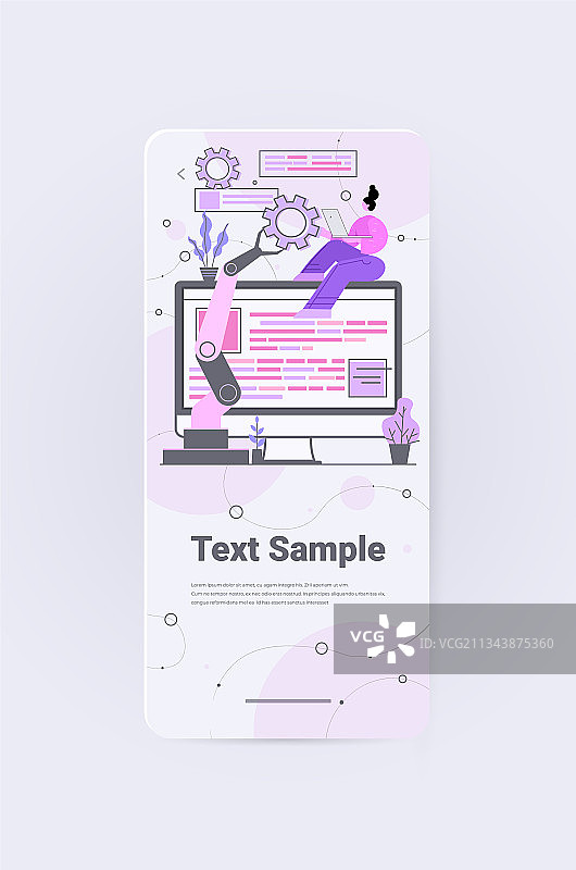 开发者用机械手创建移动设备图片素材