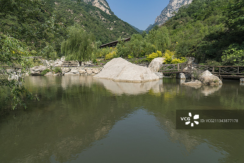 中国河北省石家庄市灵寿县漫山花溪图片素材
