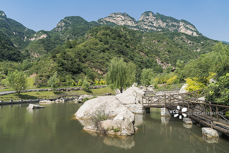 中国河北省石家庄市灵寿县漫山花溪图片素材