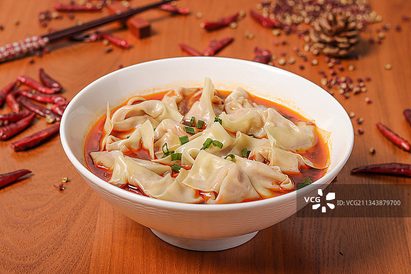 红汤抄手图片素材