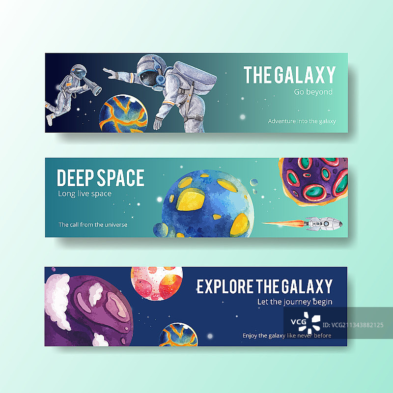 银河概念banner模板设计图片素材