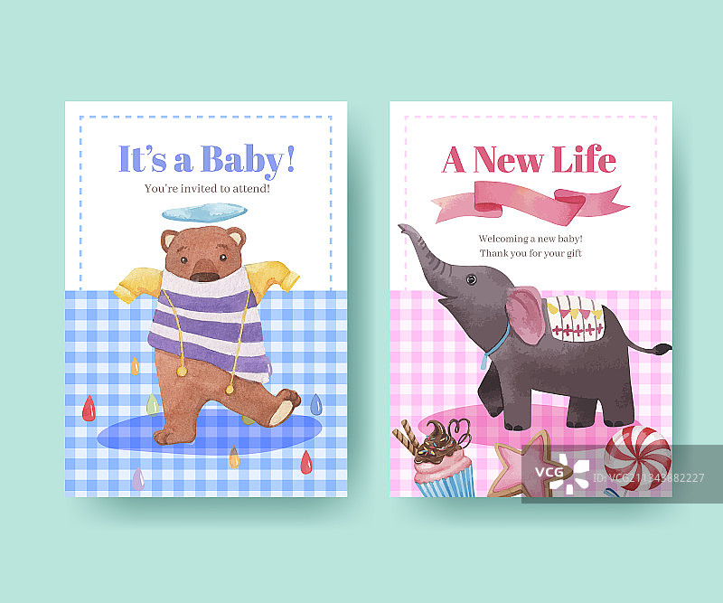 快乐动物概念卡片模板图片素材