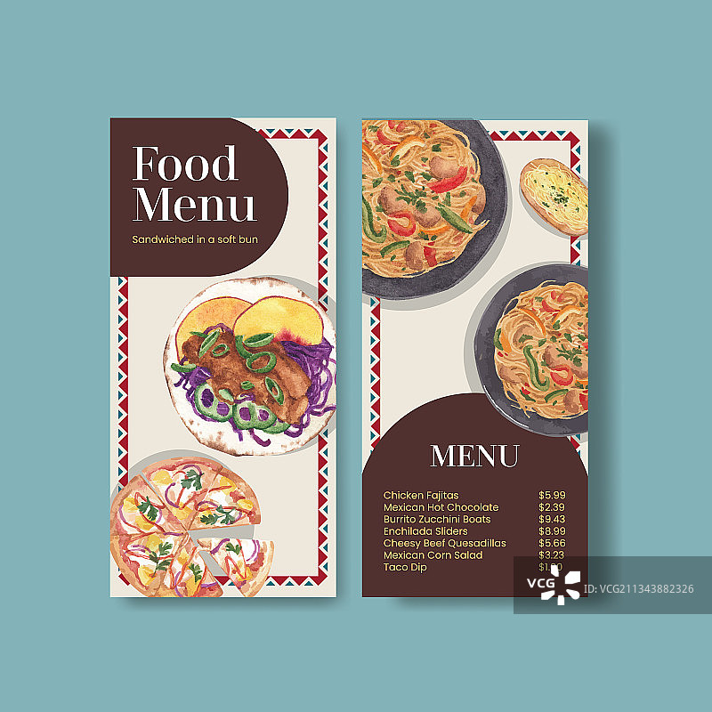 墨西哥美食概念菜单模板设计图片素材