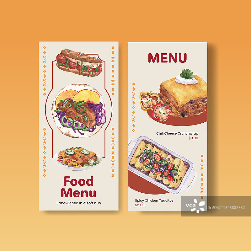 墨西哥美食概念菜单模板设计图片素材