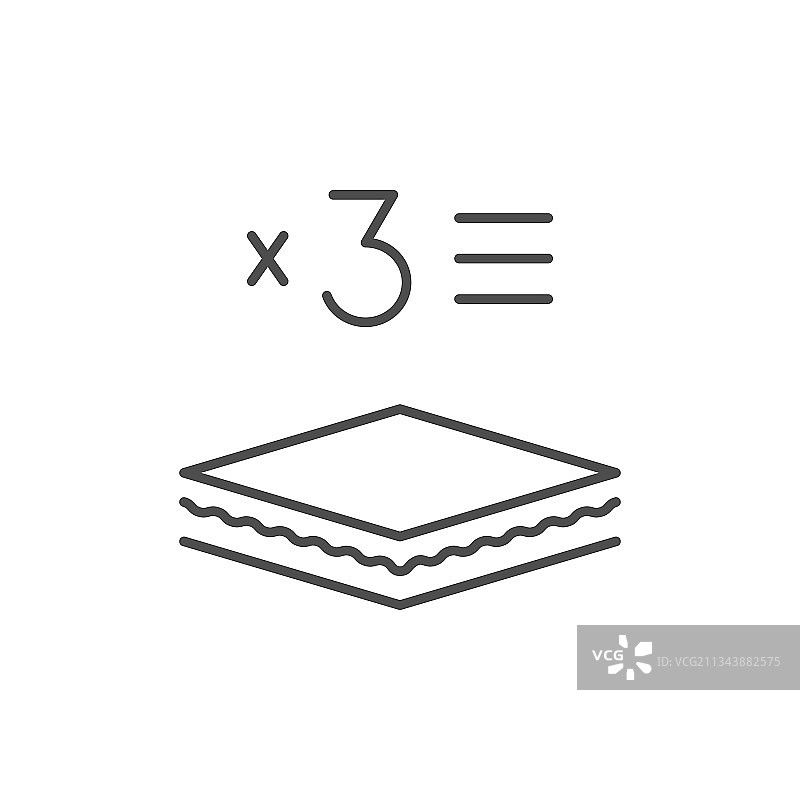 多层材料的线条轮廓图标图片素材