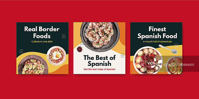 西班牙美食广告模板图片素材