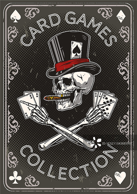 复古扑克牌海报图片素材