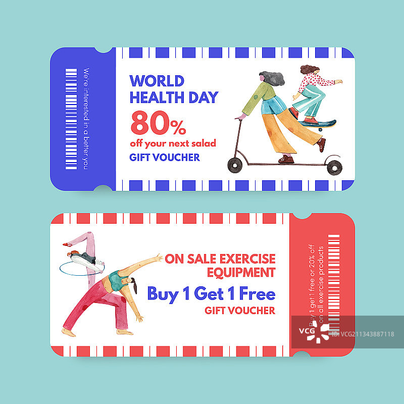 世界健康日概念优惠券模板图片素材