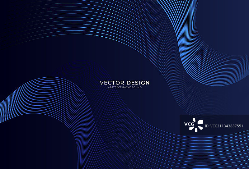 抽象深蓝色背景现代波浪线图片素材