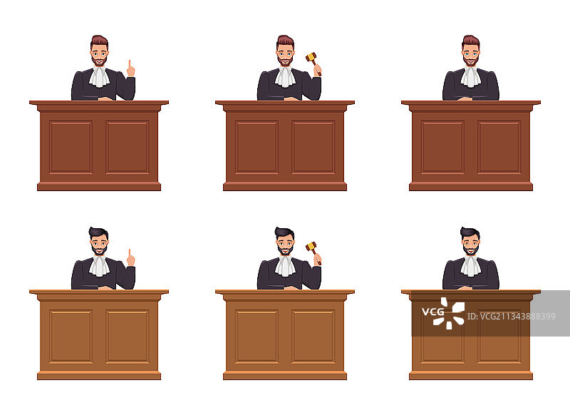 白色背景上的法官男人设计图片素材