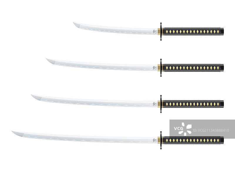 白色背景上的武士刀设计图片素材