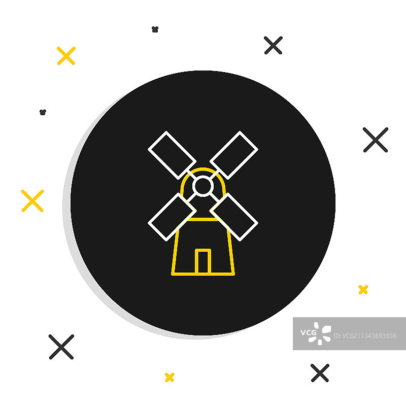 白色背景线条风车图标图片素材