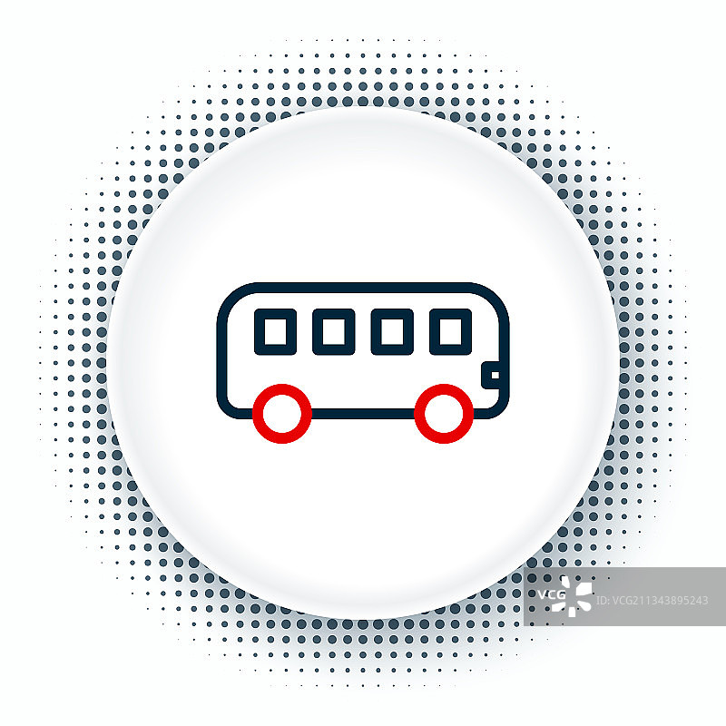 白色背景上的线条巴士玩具图标图片素材