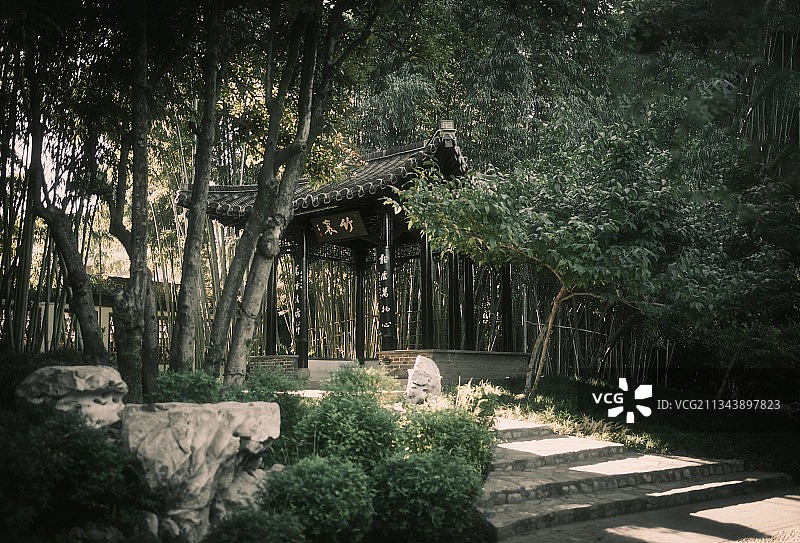 江南园林 竹林 扬州个园图片素材