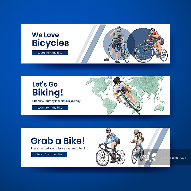 世界自行车日banner模板图片素材