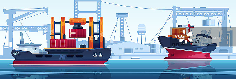 码头货运集装箱船图片素材