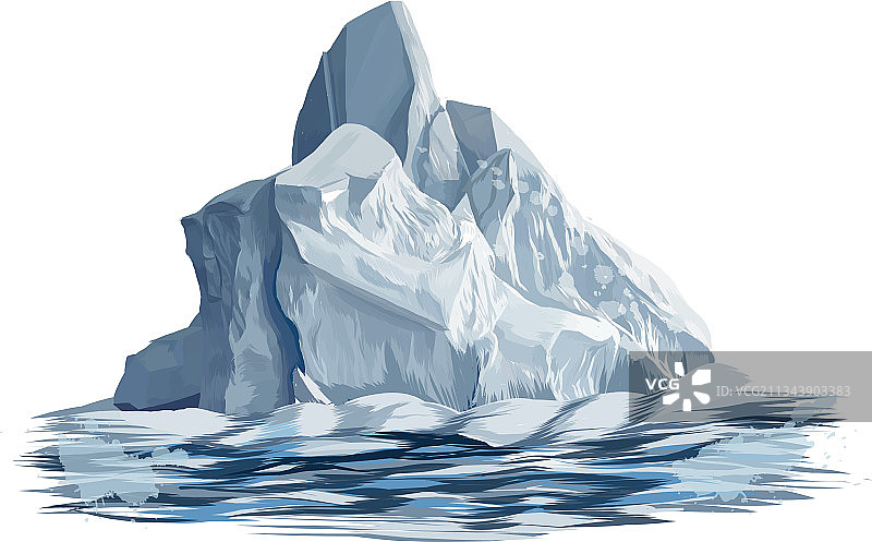 水彩晕染的冰山图片素材