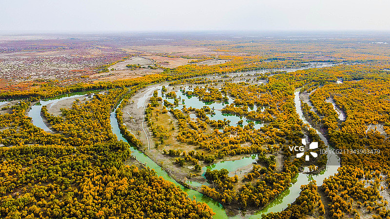 塔里木河航拍图片素材