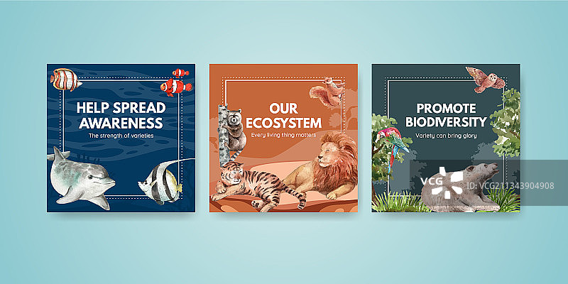 以生物多样性为主题的自然banner模板图片素材