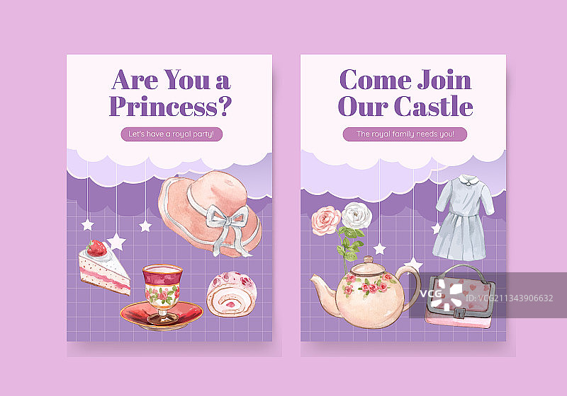 公主服装概念卡片模板图片素材