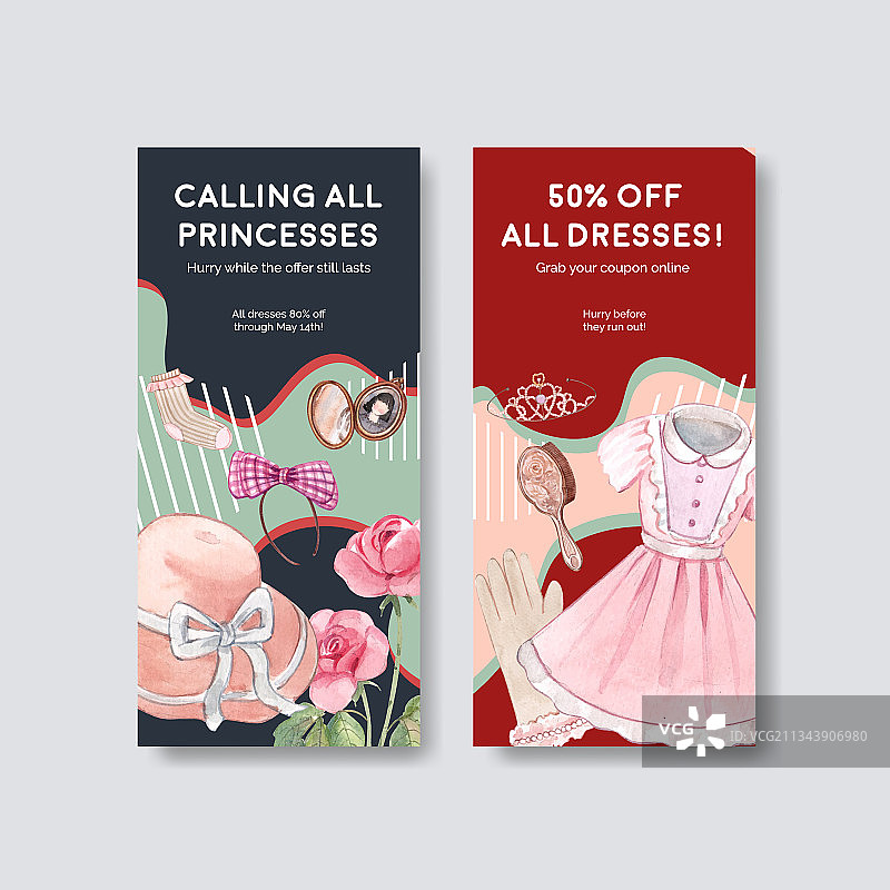 公主服装概念宣传单模板图片素材