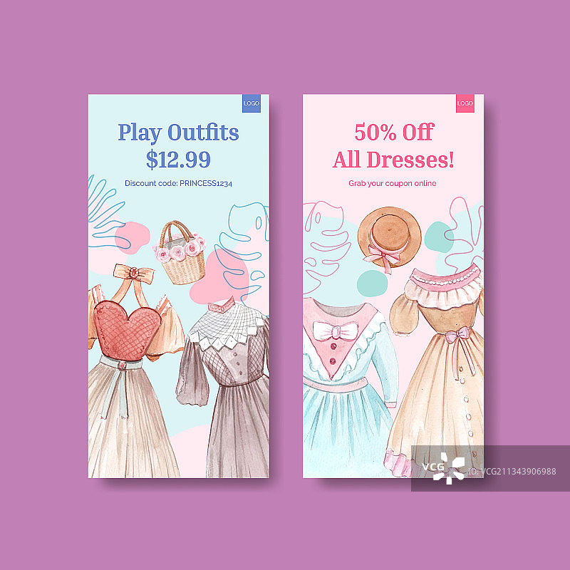 公主服装概念宣传单模板图片素材