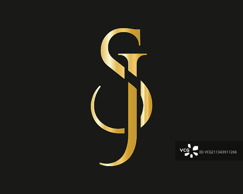 现代SJ商业公司Logo设计图片素材