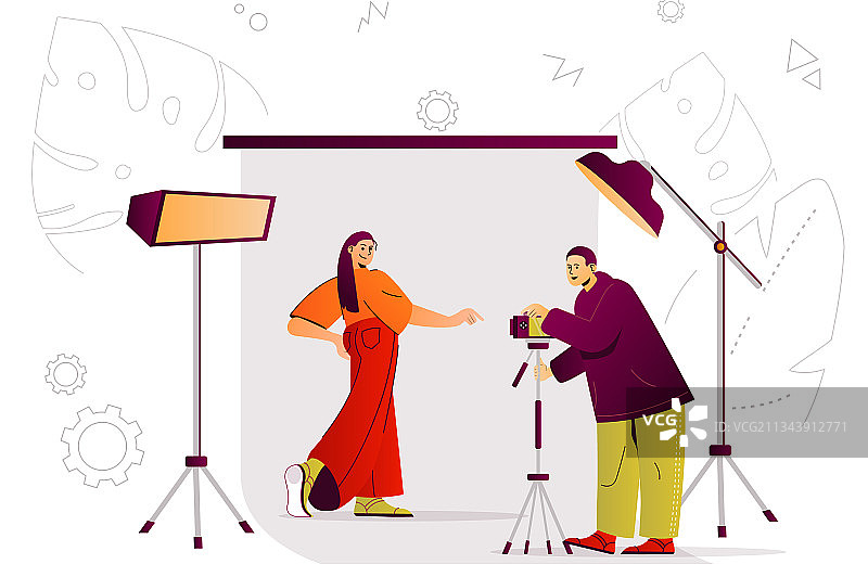 摄影工作室网页概念摄影师拍摄照片图片素材