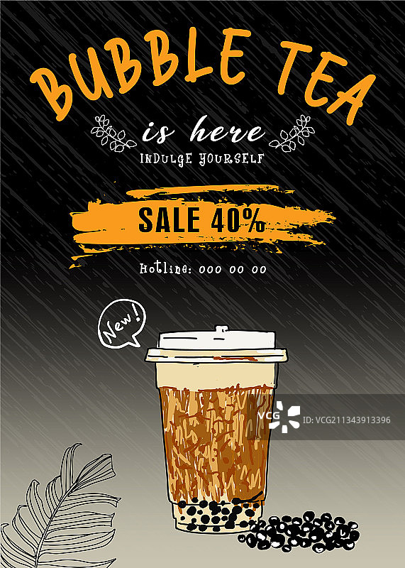 珍珠奶茶餐厅咖啡馆菜单海报模板图片素材