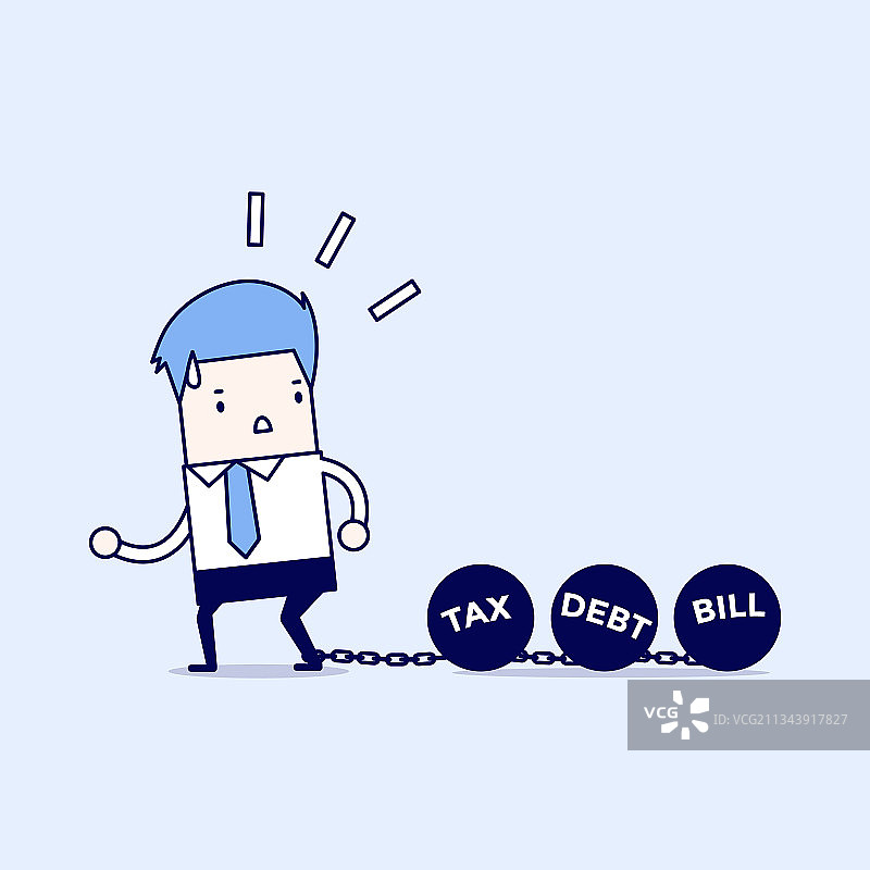 拖着锁链和巨球的商人图片素材