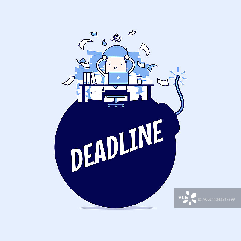 努力工作并赶截止日期的商人图片素材