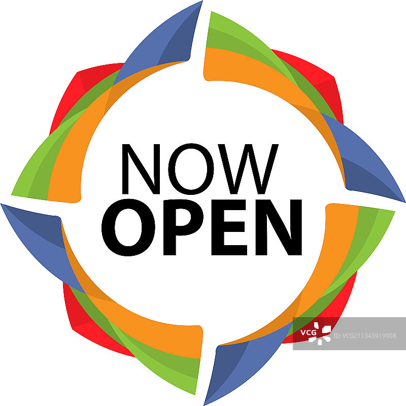 白色背景上的立即开放标志图片素材