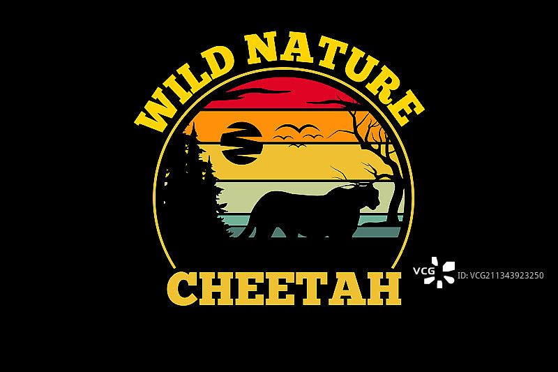 野生自然猎豹剪影设计图片素材