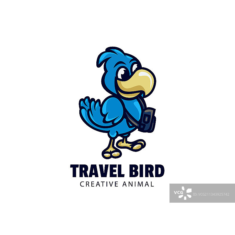 旅行鸟吉祥物卡通风格标志图片素材