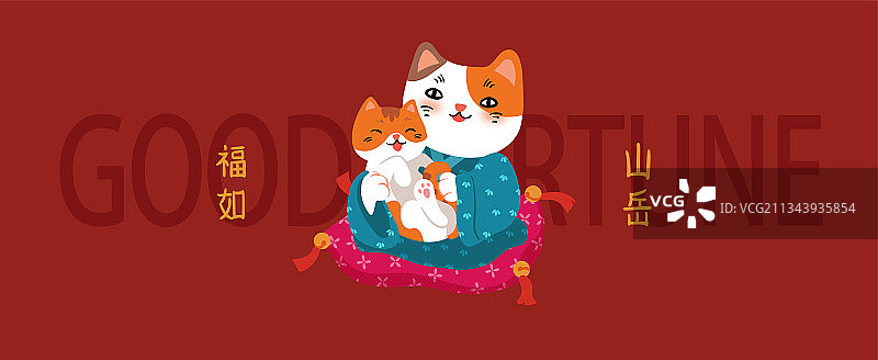 国潮插画猫图片素材