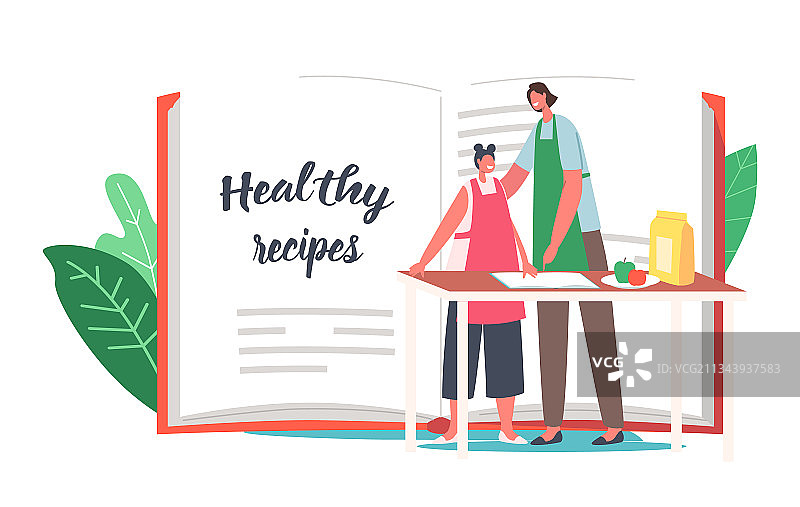 小母亲和女儿烹饪图片素材