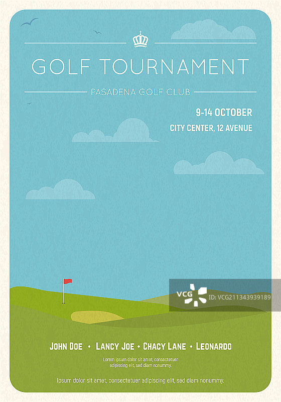 高尔夫球锦标赛邀请海报图片素材